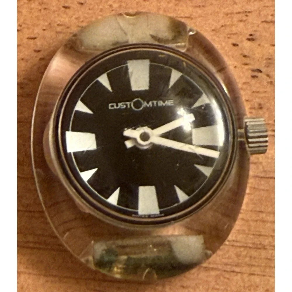 Vintage Customtime Swiss Mechanical Bubble Wristwatch No Band Rare